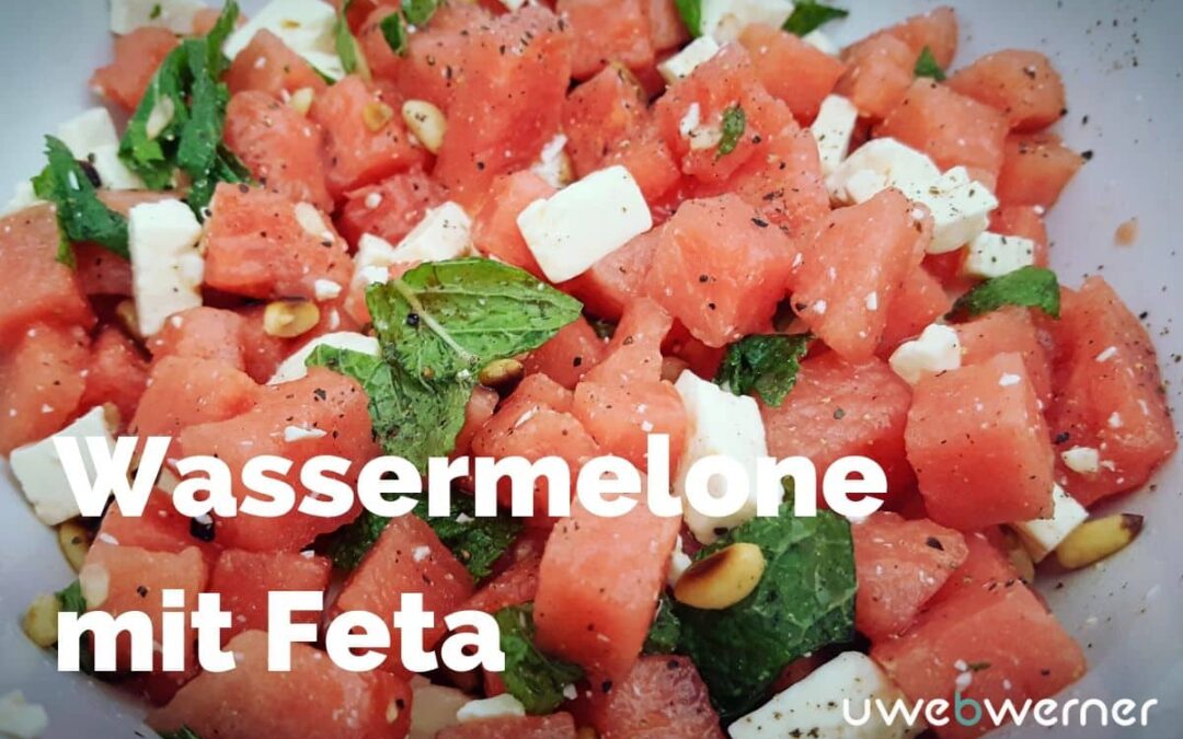 Wassermelone Salat mit Feta