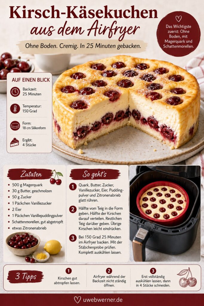 käsekuchen kirsch air fryer 