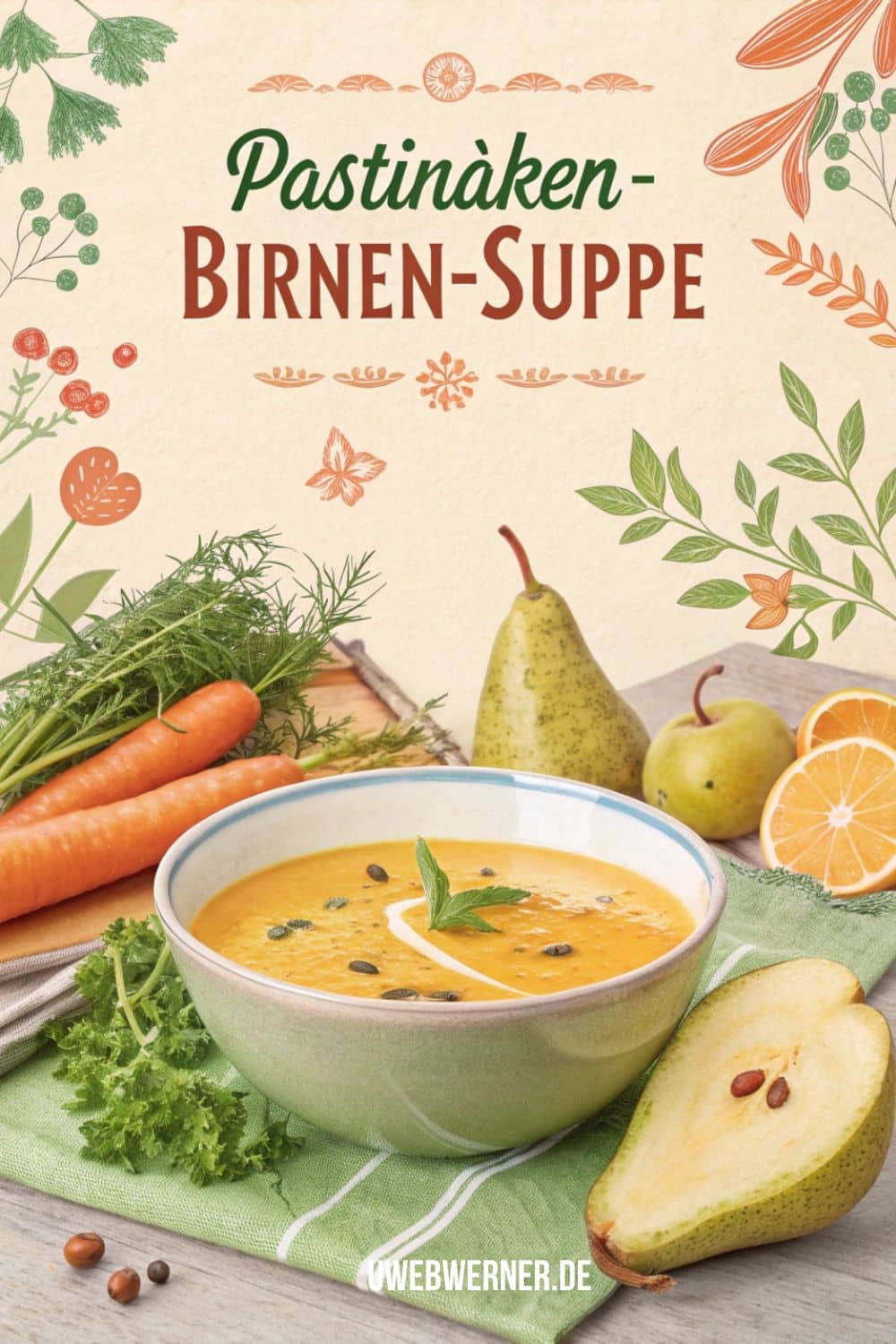Rezept für Pastinaken-Birnen-Suppe 5 pastinaken birnen suppe pinterest pin
