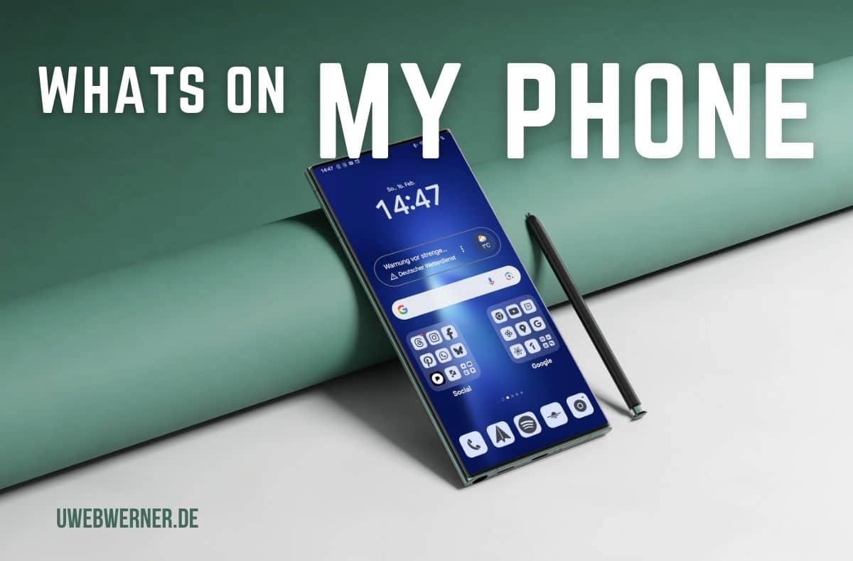 whats oin my smartphone Smartphone Bildschirm mit Alltags Apps