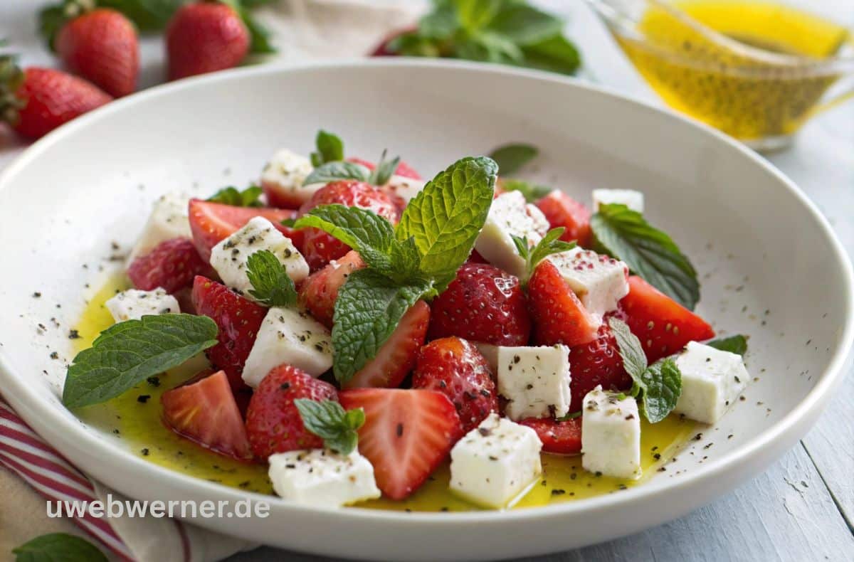 Erdbeersalat mit Feta: Ein sommerlich-frisches Geschmackserlebnis 3 erdbeer-feta salat